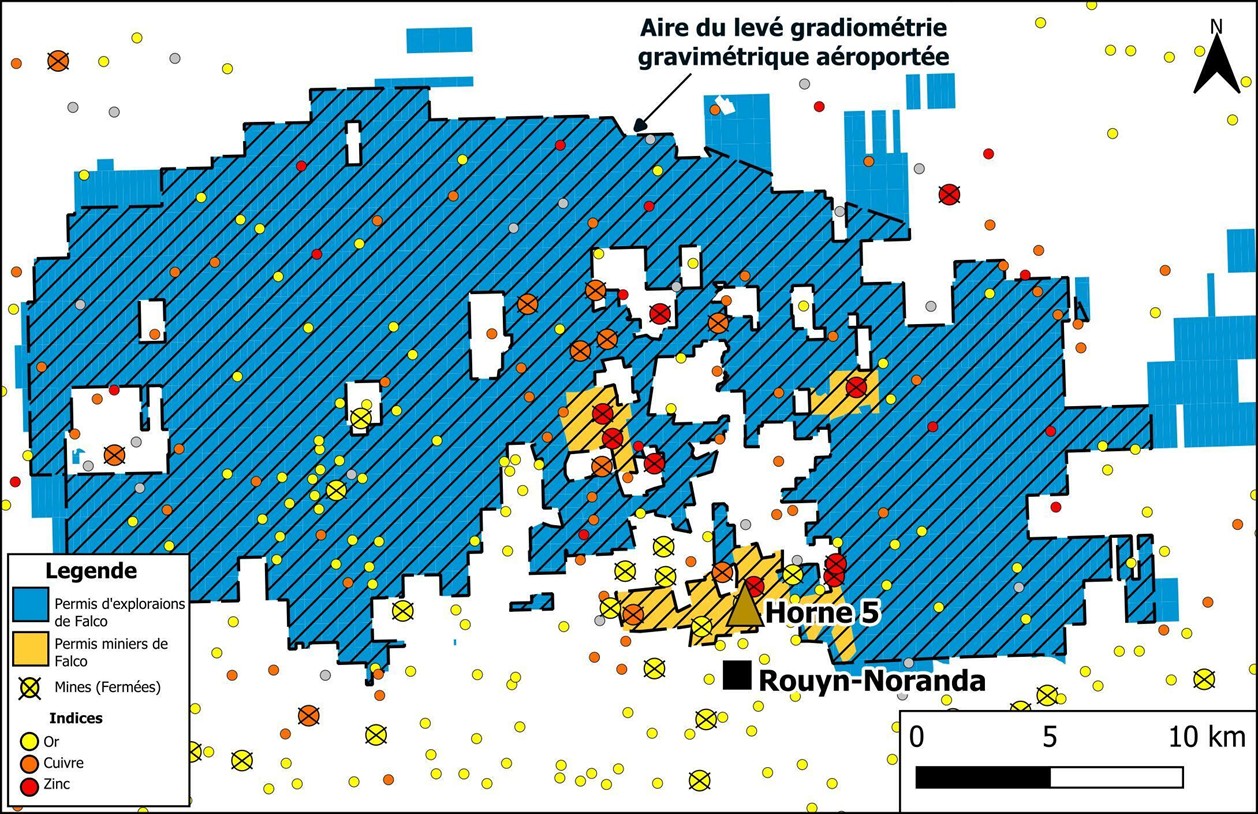 Aire du levé gradiométrie gravimétrique aéroportée