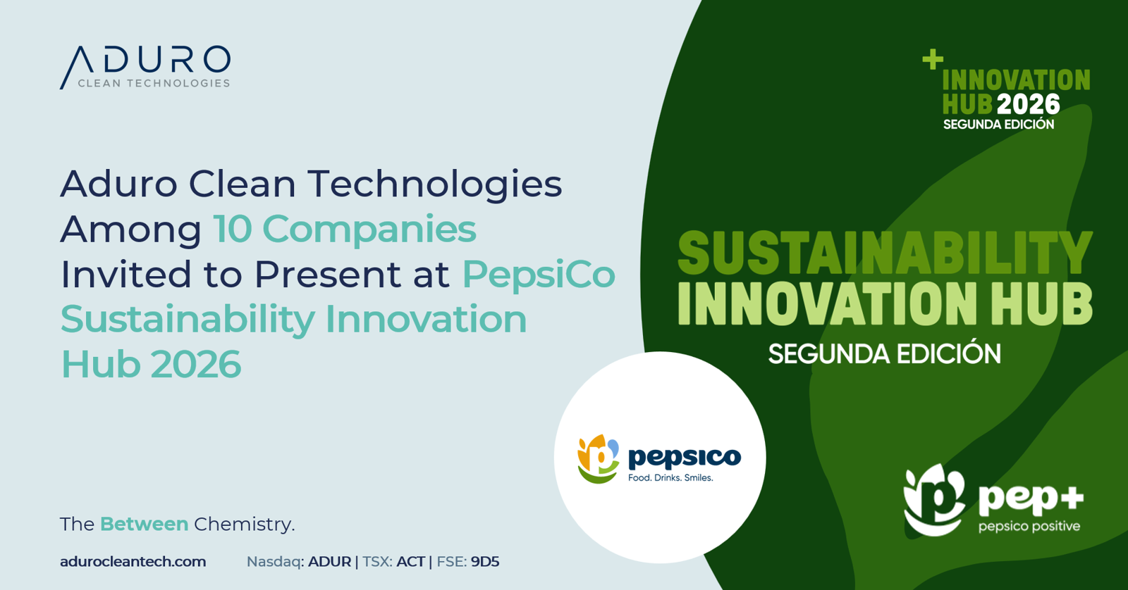 Aduro Among 10 Companies Invited to Present at PepsiCo Sustainability Innovation Hub 2026