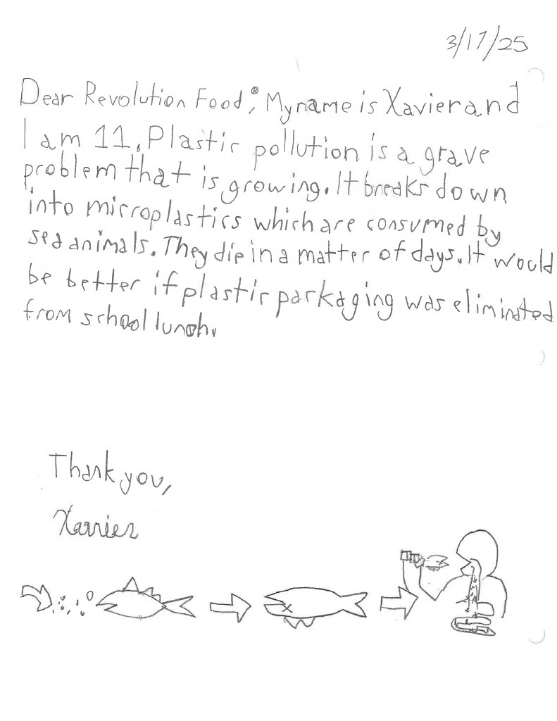 Student Letter Xavier