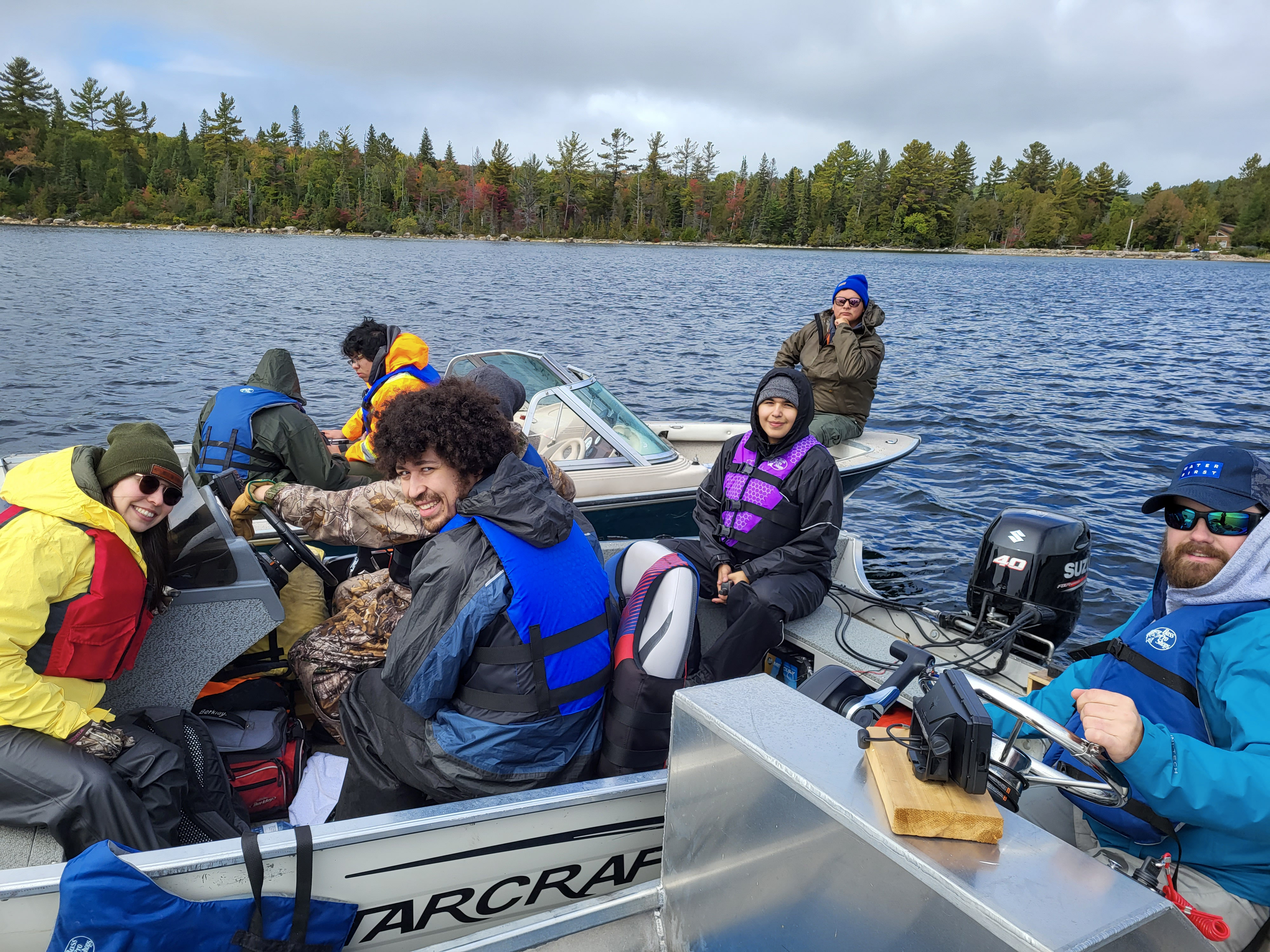 In late September 2022, the interns, including Nigel Debassige, got out on the land for a fun and experiential week learning about lakes, rivers and streams.⁠