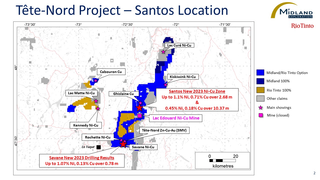Figure 2 Tête-Nord Project-Santos Location