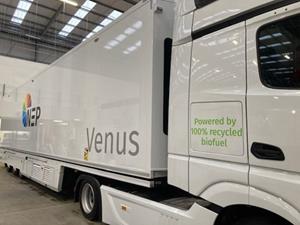 NEP's Venus truck powered by recycled biofuel.