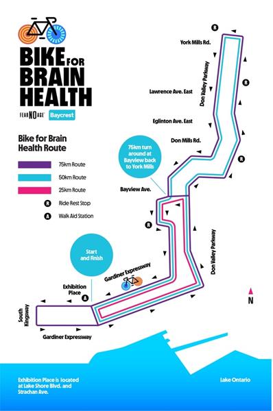 Bike for Brain Health route map