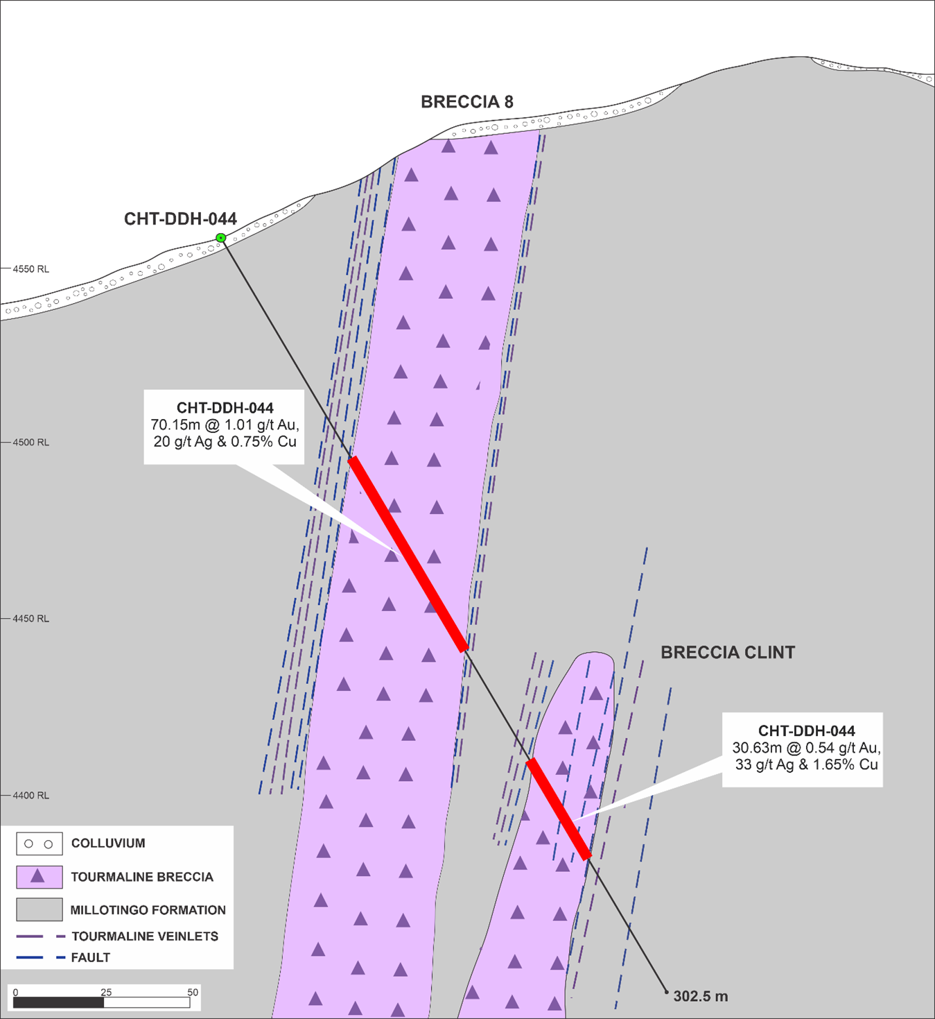 Figure 5 – Section across Breccias 8 and Clint