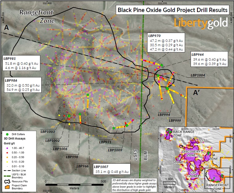 Rangefront Zone Drill Hole Locations