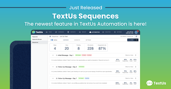 TextUs Sequences Now Available