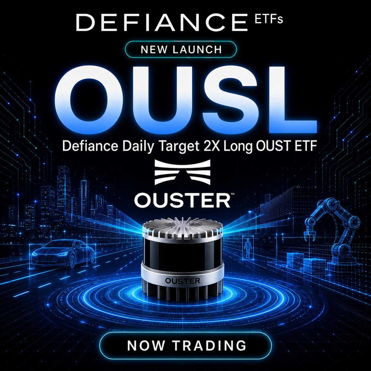 Defiance Launches OUSL: The First Daily 2X Long ETF for Ouster, Inc.