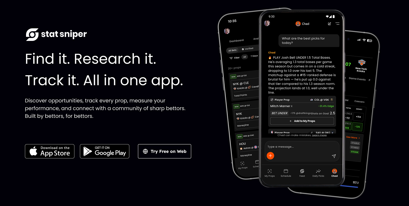 Stat Sniper: Find, Research & Track Player Props in One Sports Betting App
