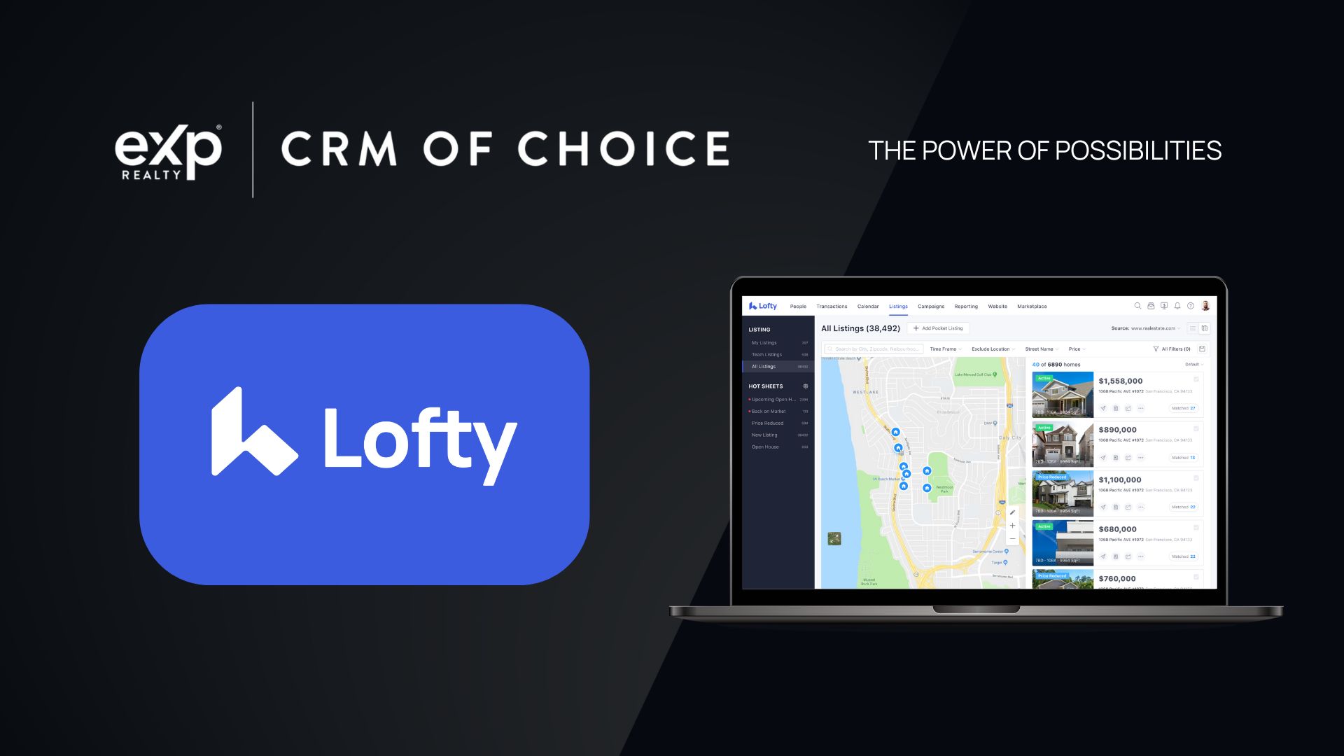 Selected for its innovative AI powered platform, Lofty now widely available to eXp Realty’s community of 80,000+ agents and teams