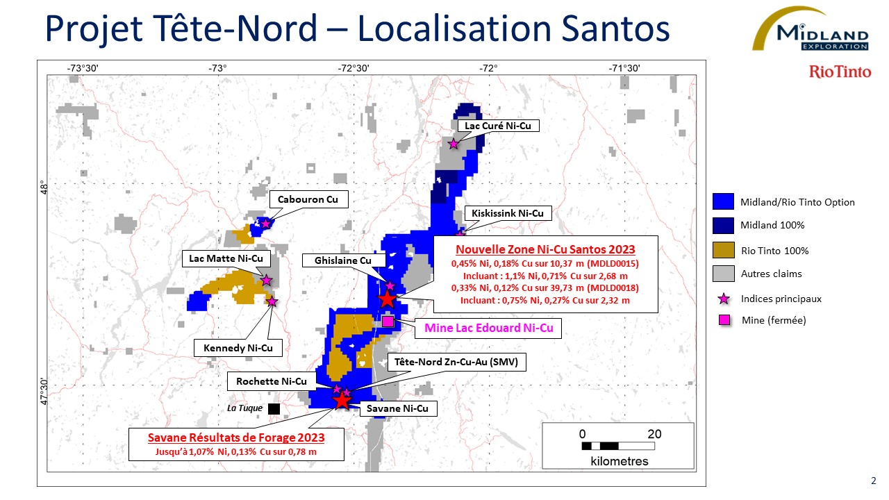 Figure 2 Projet Tête Nord - Localisation Santos