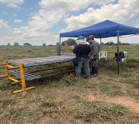 Preparing samples from core to be readied for shipment to ALS Laboratory
