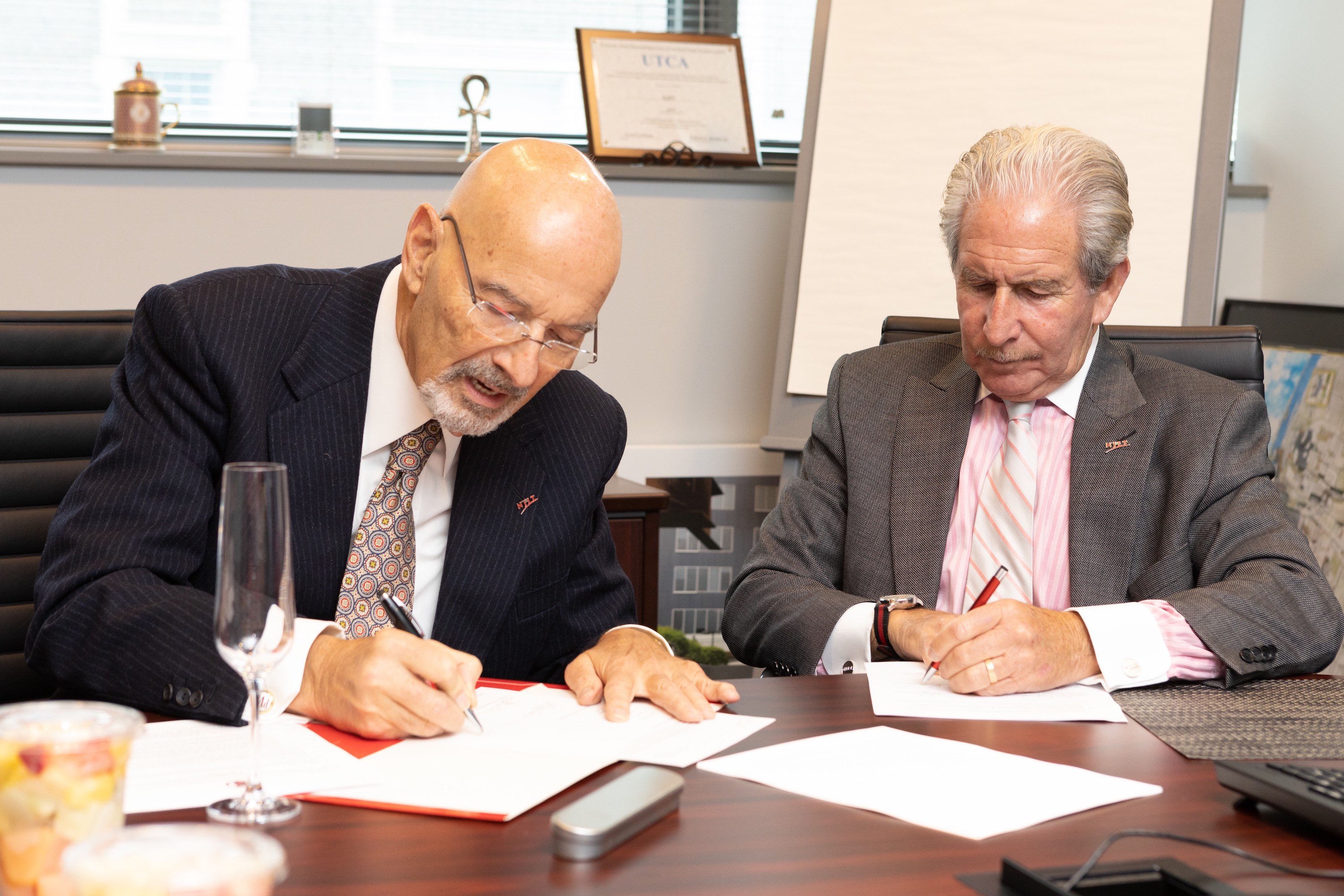 Paul V. Profeta, president of The Paul V. Profeta Foundation, Inc., and Joel S. Bloom, president of New Jersey Institute of Technology.