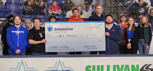 Breezeline Donates $5,000 STEM Scholarship to FIRST Robotics