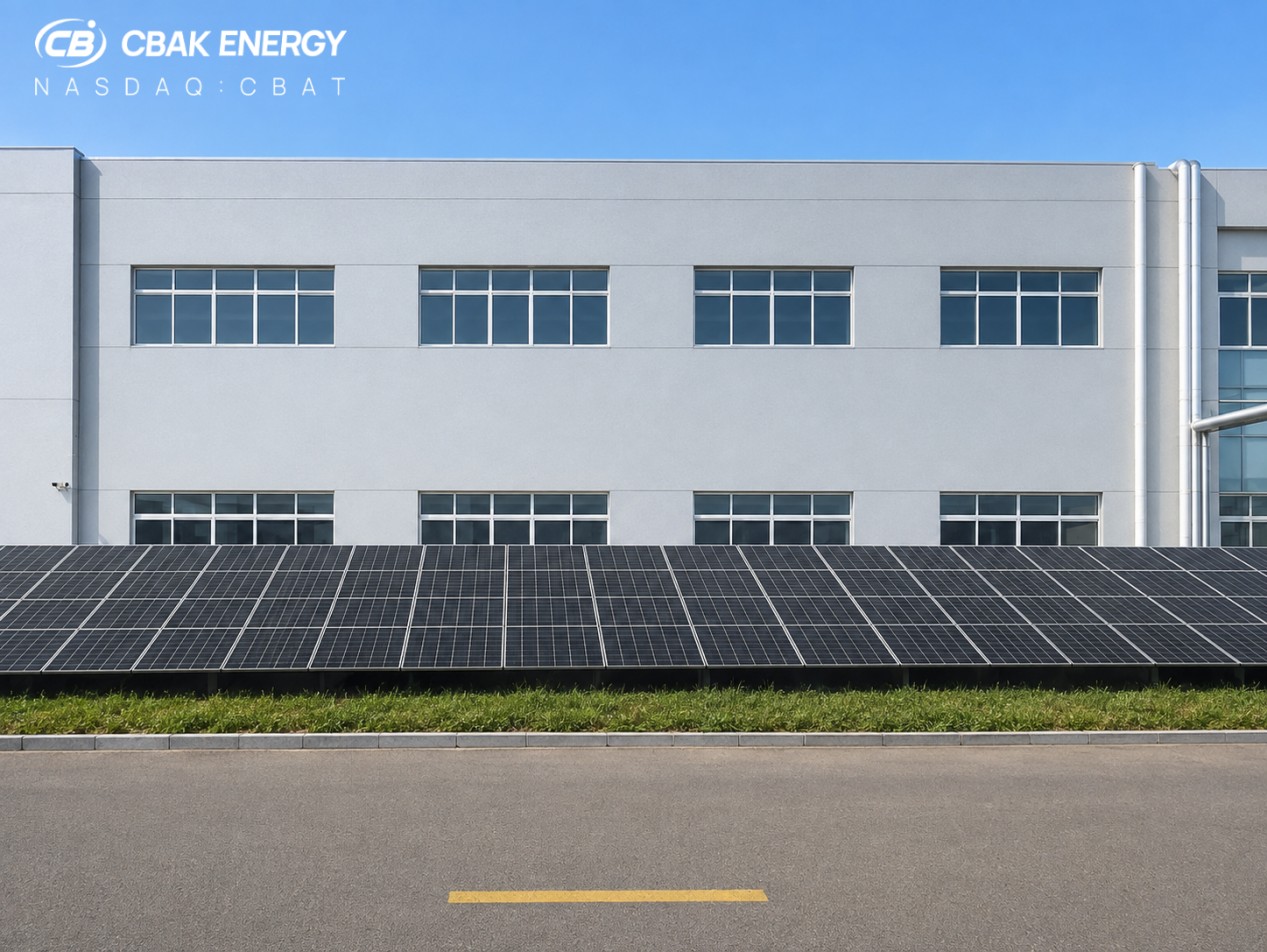 Solar panels at CBAK Energy’s Dalian manufacturing facility.