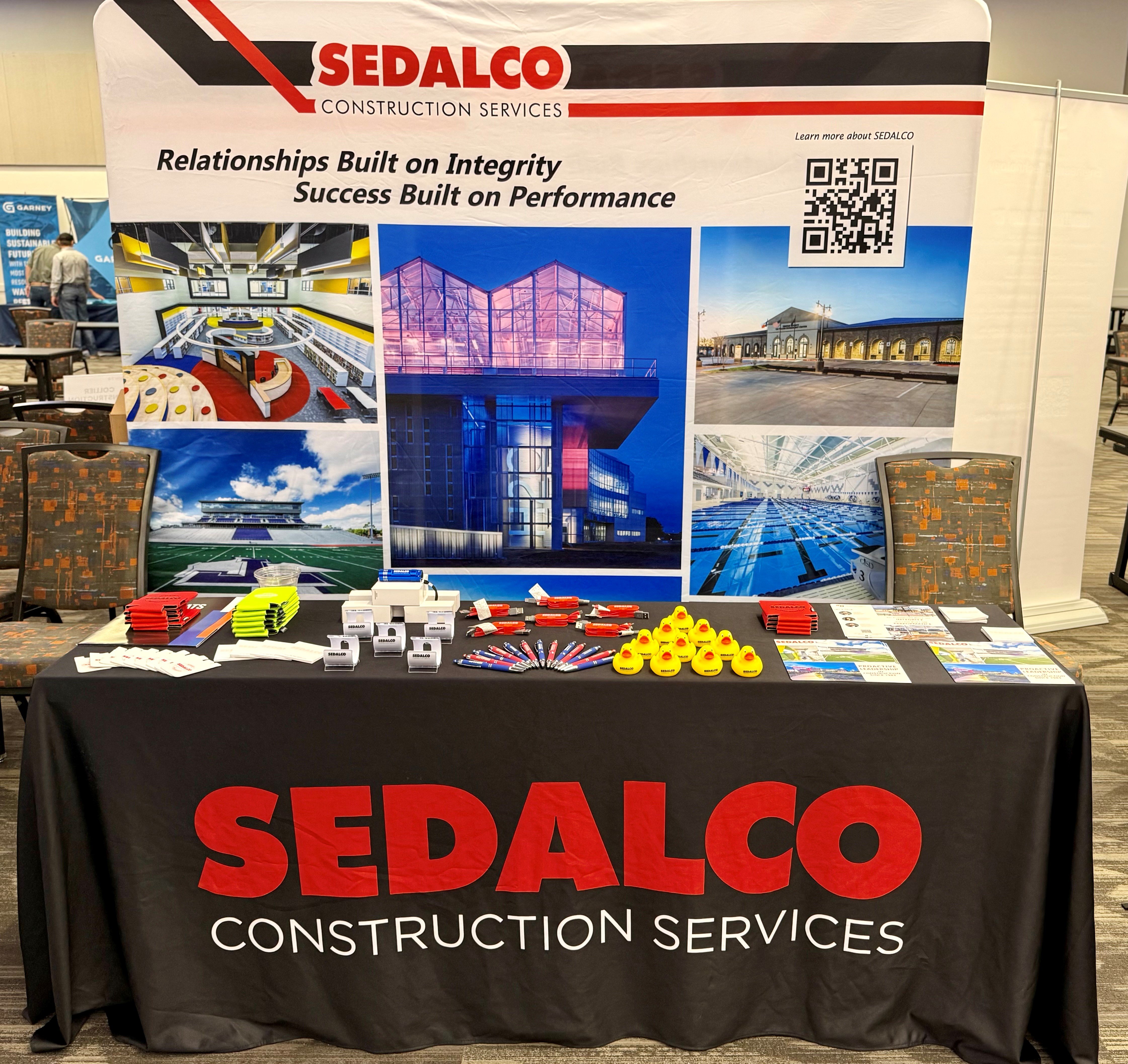 Sedalco Step Repeat Splash Tents 10ft Display with custom table cover