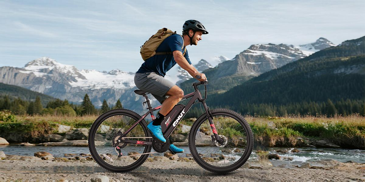 A man riding a QNUT Victor Electric Bike