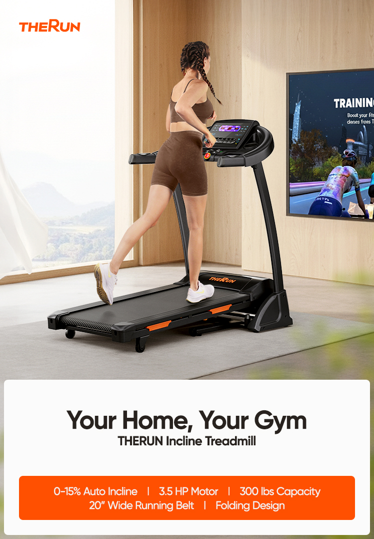 Therun-Fitness-Foldable-Auto-Incline-Treadmill-Home-Fitness-Poster