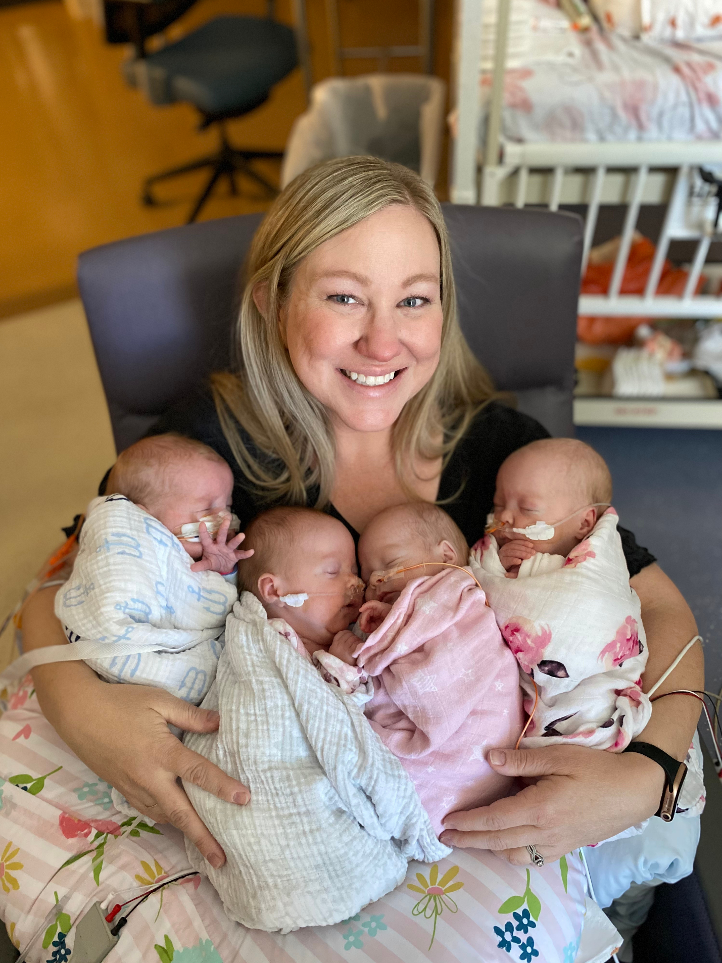 An Arizona family is thrilled to have all four of their quadruplets home from Dignity Health St. Joseph’s Hospital and Medical Center following a complex delivery, and 10 week stay in the hospital’s Level III NICU.