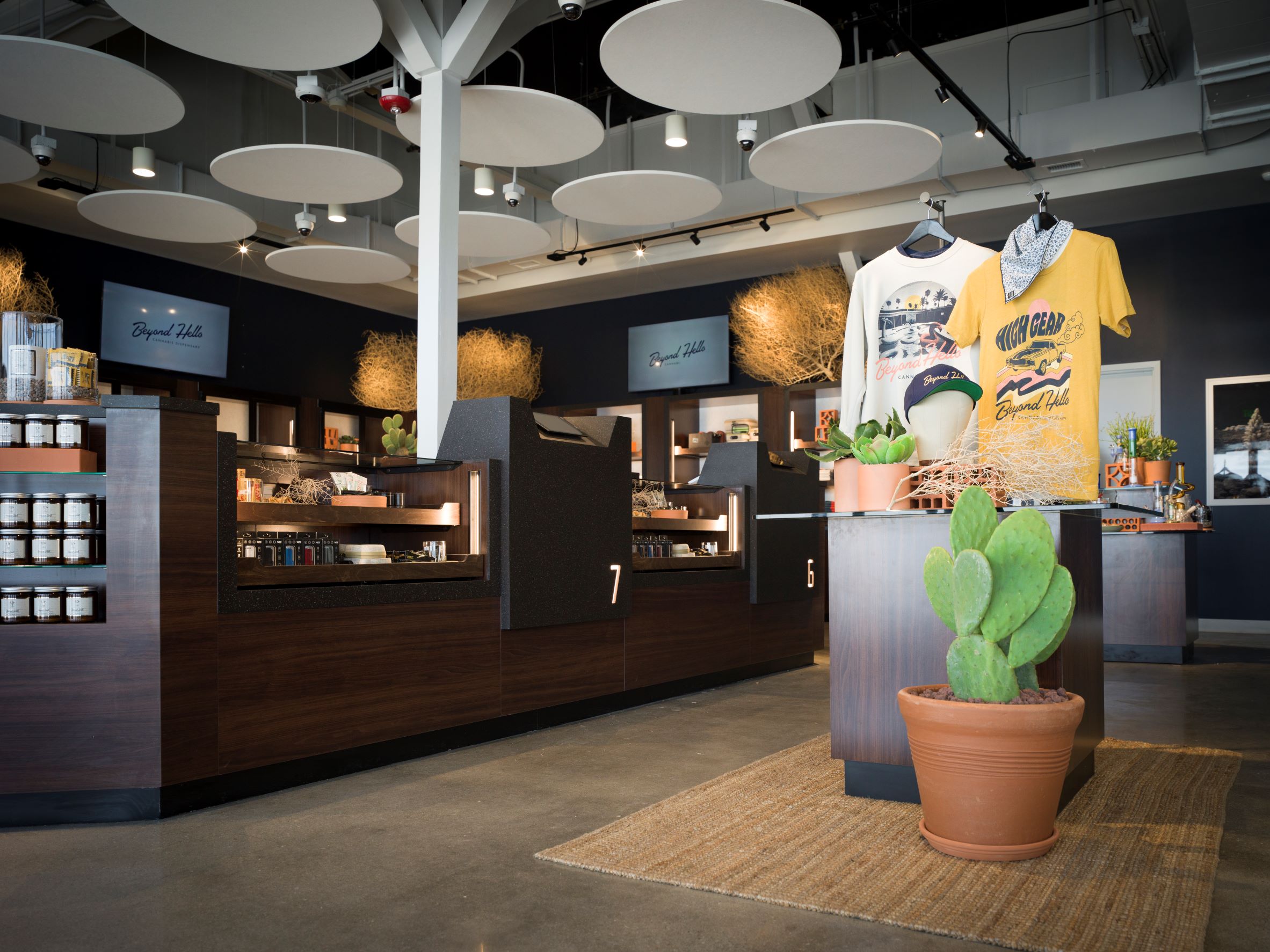 The redesigned Palm Springs store capitalizes on the power of sensory branding by delivering an immersive experience to customers that takes them on a desert journey. It is also the first store to feature the Beyond Hello™ new branding and logo, which signals an evolution for not only the Company but the cannabis industry at large.