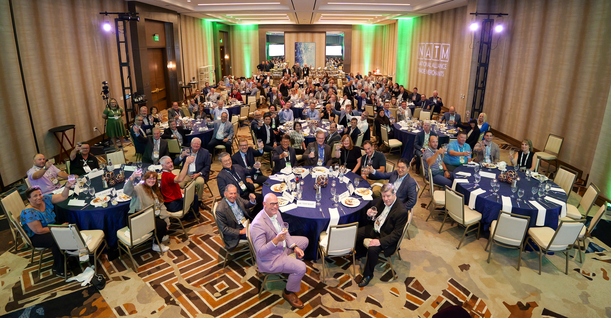 Members and vendors gather at the 2024 NATM Vendor Conference Leadership Dinner. Photo credit to Monte Videos.