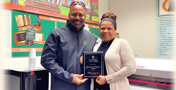 Minuteman Press Franchise Tustin CA - James and Doris Moore - Small Business of the Year