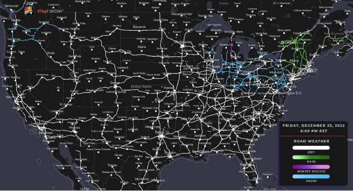 Roads as far north as the Upper Peninsula of Michigan (I-75) and as far west as Seattle, Washington and Portland, Oregon (I-5) look set for adverse weather over the busy holiday weekend in addition to numerous Interstate Highways throughout the Midwest (including I-70, I-80, I-90, I-96 and I-94).