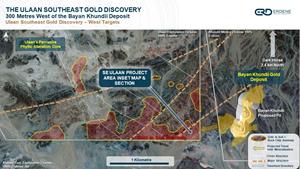 300 Metres West of the Bayan Khundii DepositUlaan Southeast Gold Discovery – West Targets
