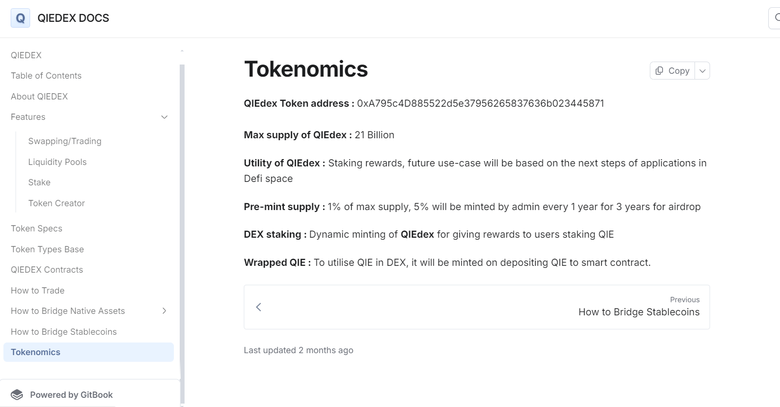 QieDex Tokenomics