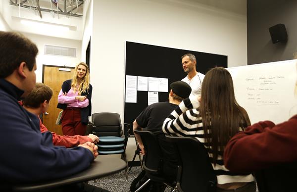 Brit Marling talking with Ringling College Instructor Jerry Chambless' Film Class