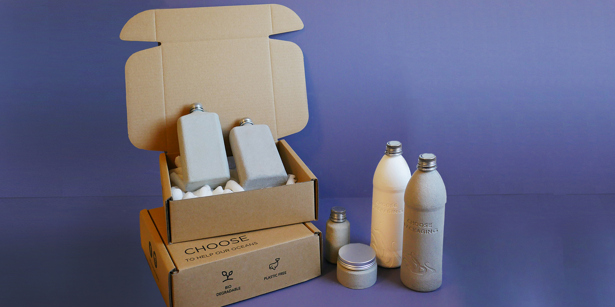 Choose Packaging has invented the only commercially available zero-plastic paper bottle in the world.
