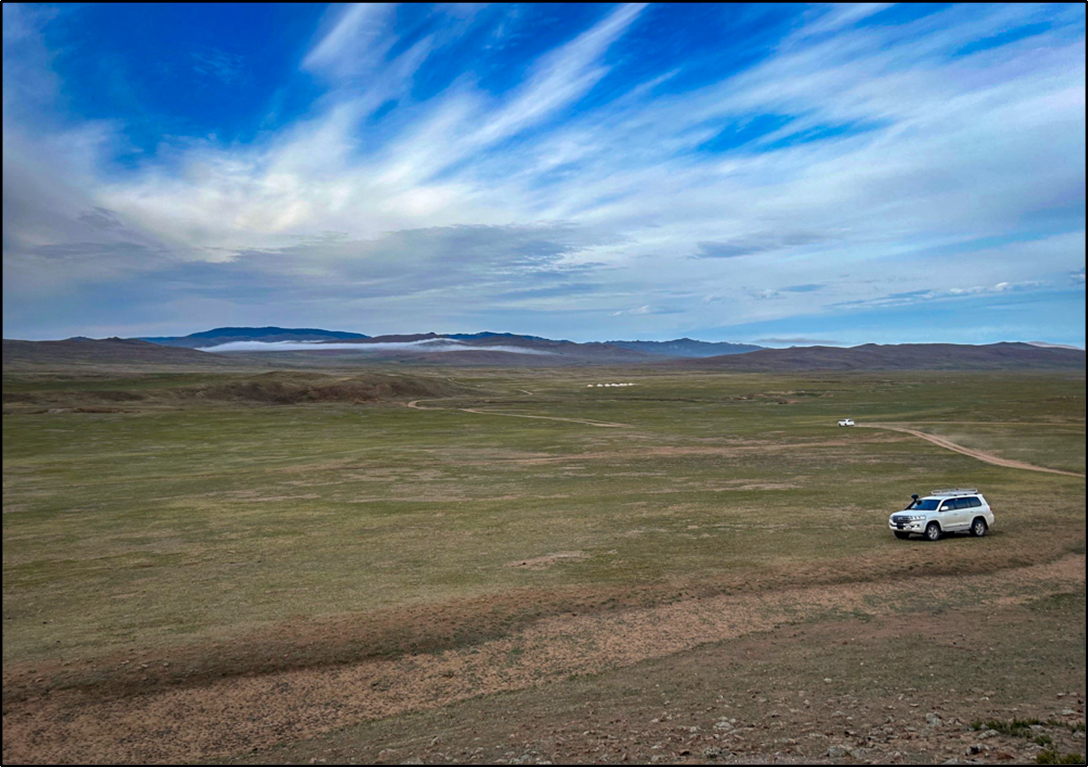 Sant Tolgoi terrain with exploration camp in background