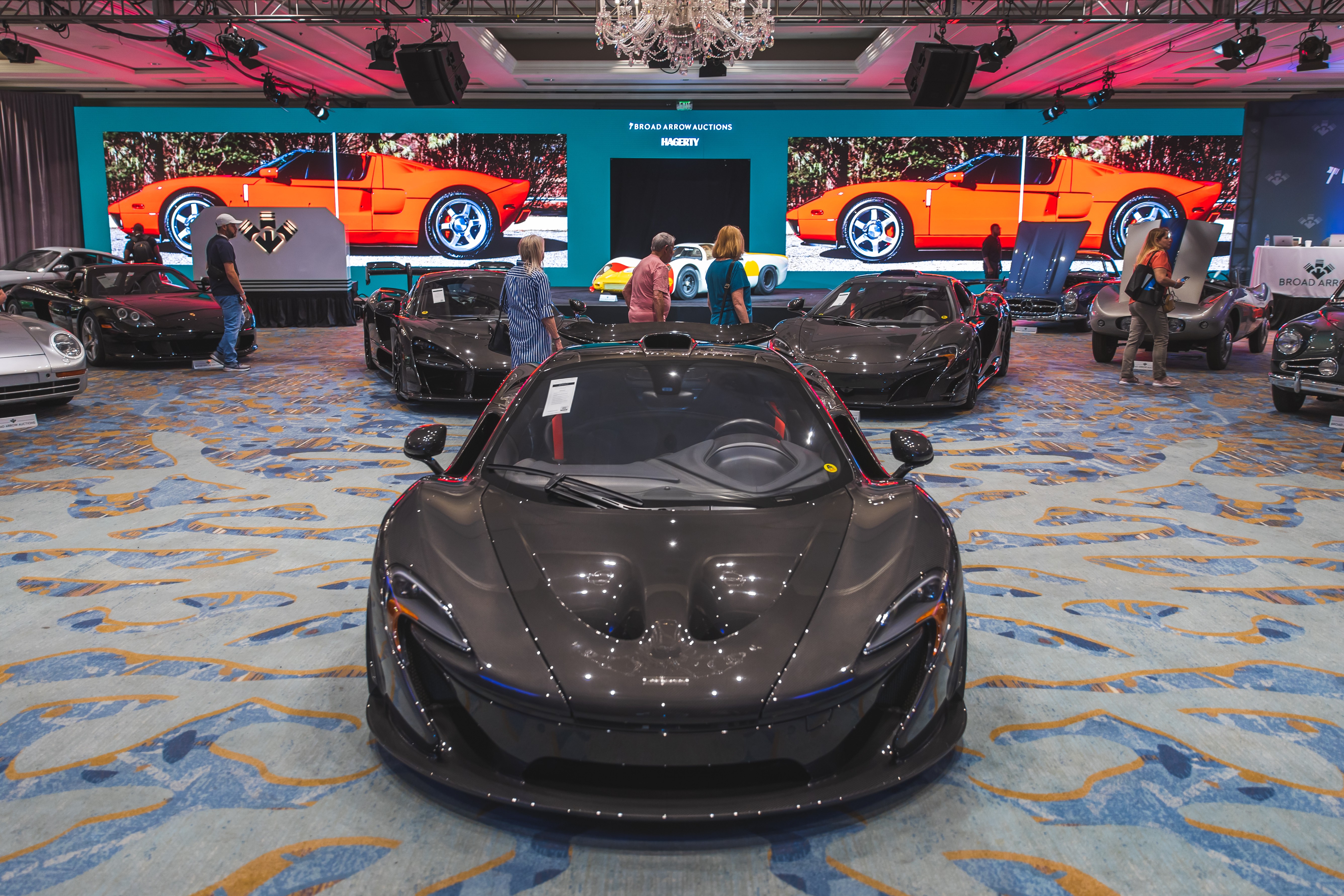 Broad Arrow Amelia Auction Display in the ballroom at The Ritz-Carlton, Amelia Island