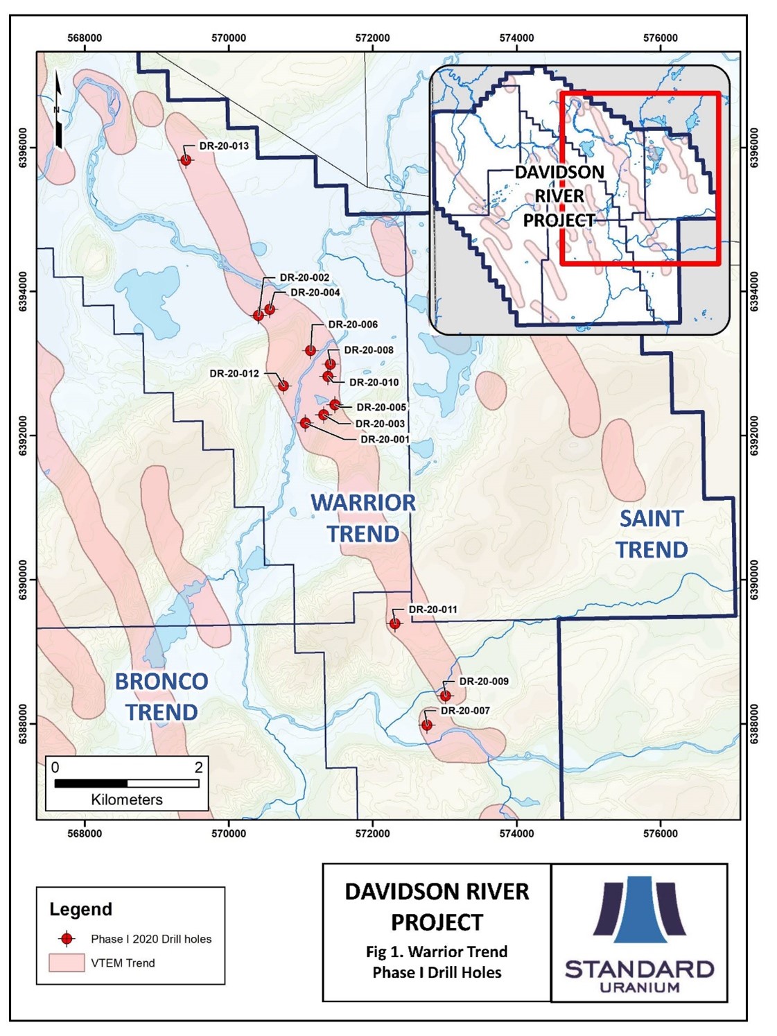 STND Fig. 1 Warrior Trend Phase 1 Drill Holes Nov 25 2020