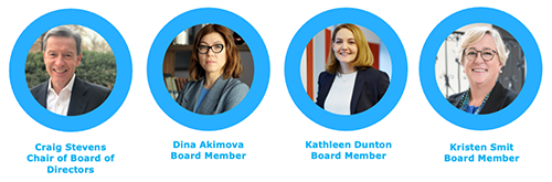 Boyden's newly elected Board of Directors; Craig Stevens, Chair, Dina Akimova, Kathleen Dunton and Kristen Smit, Board Members
