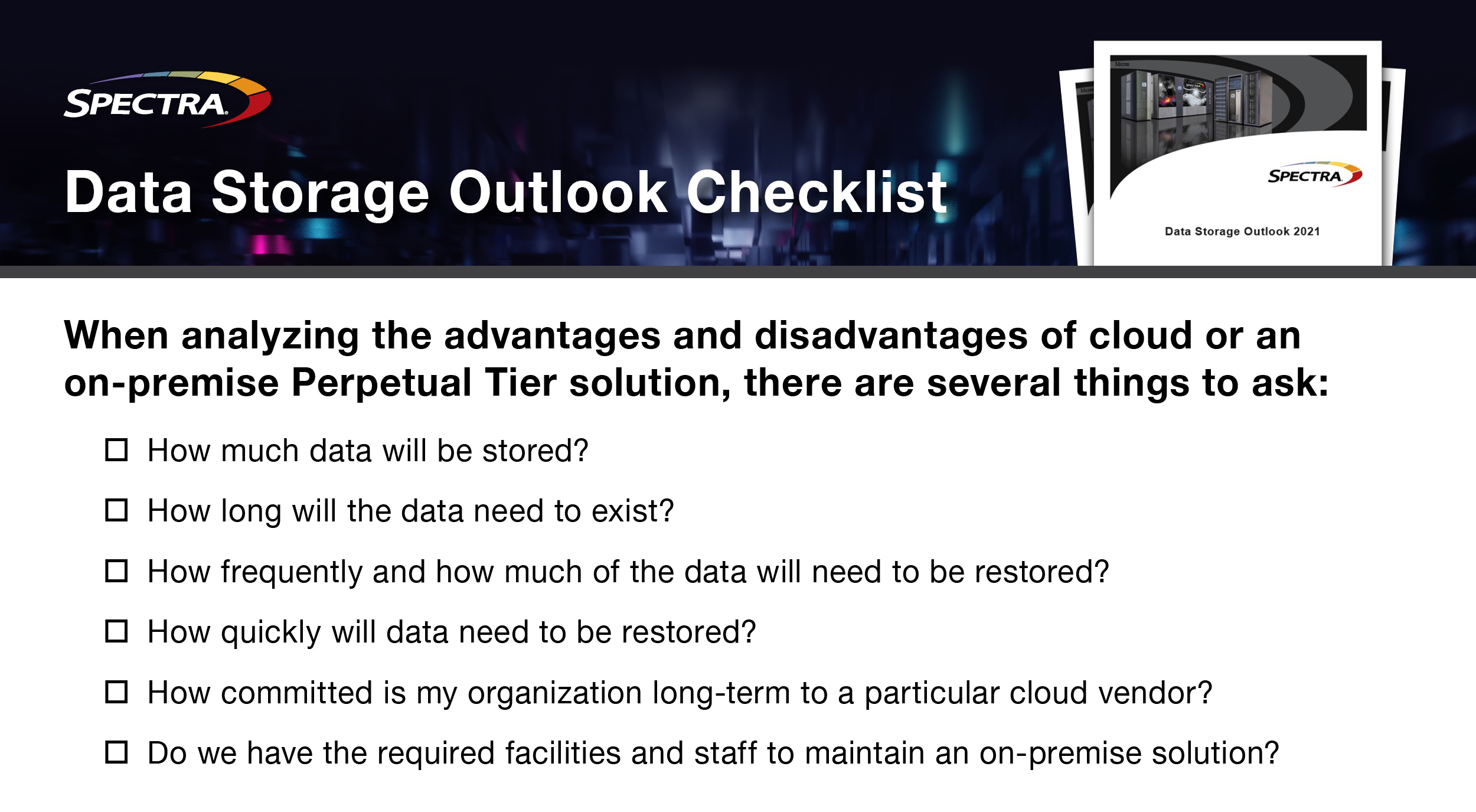 2021 Data Storage Outlook Report - what to ask when analyzing cloud and on-premise storage options