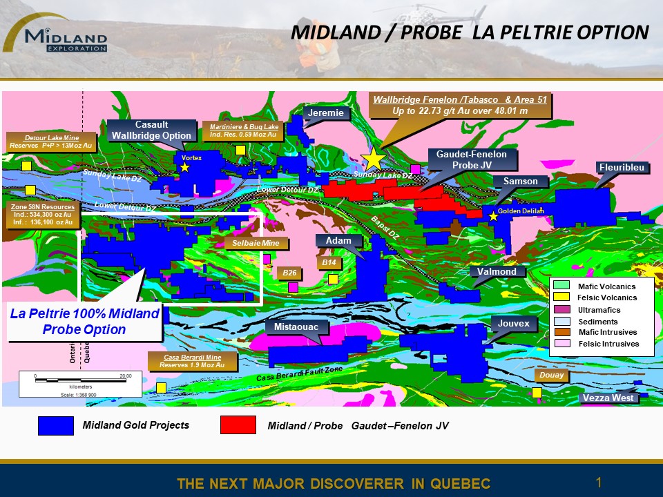 Figure 1 La Peltrie Option location