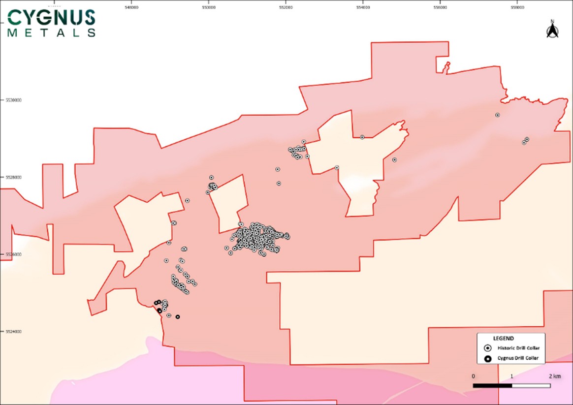 Plan Map showing location of historical drilling across Chibougamau North Camp