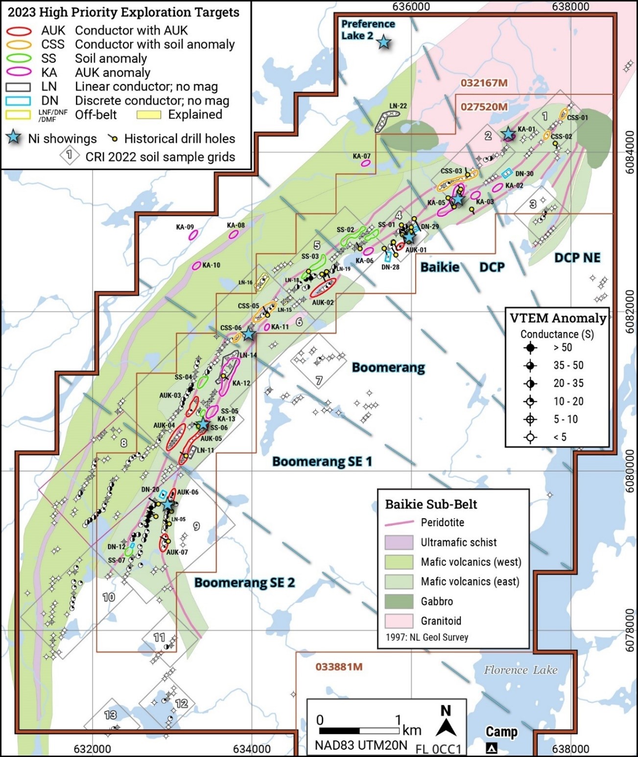 High Priority Targets Identified on the North Block of the Florence Lake Property