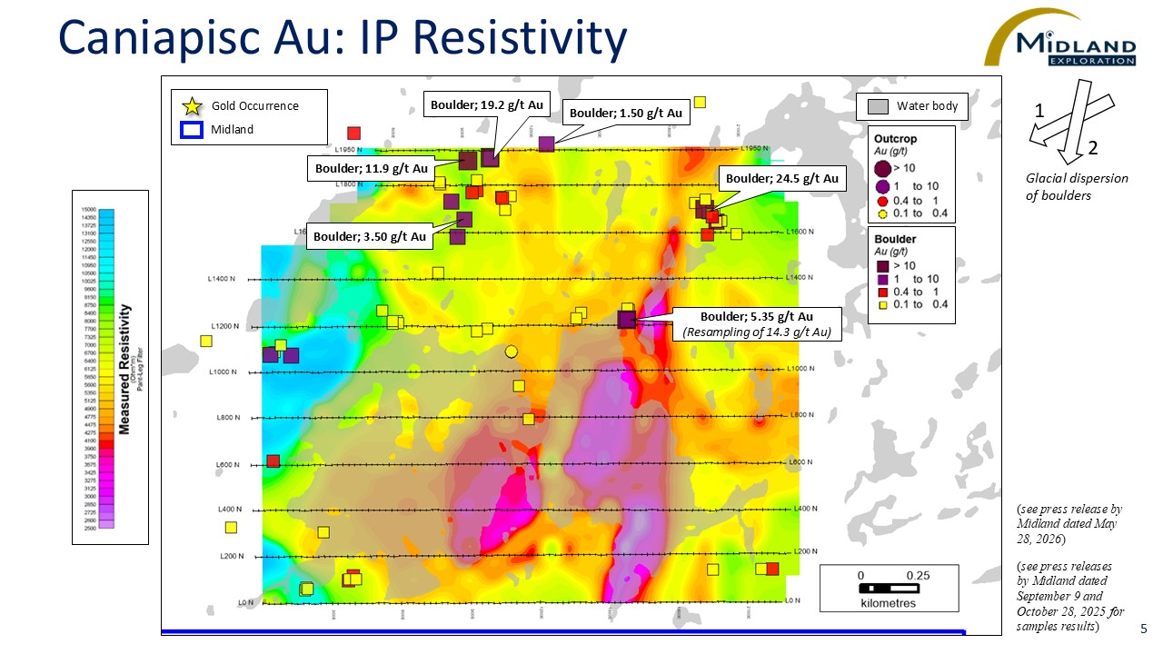 Figure 5 Caniapisc Au IP Resistivity