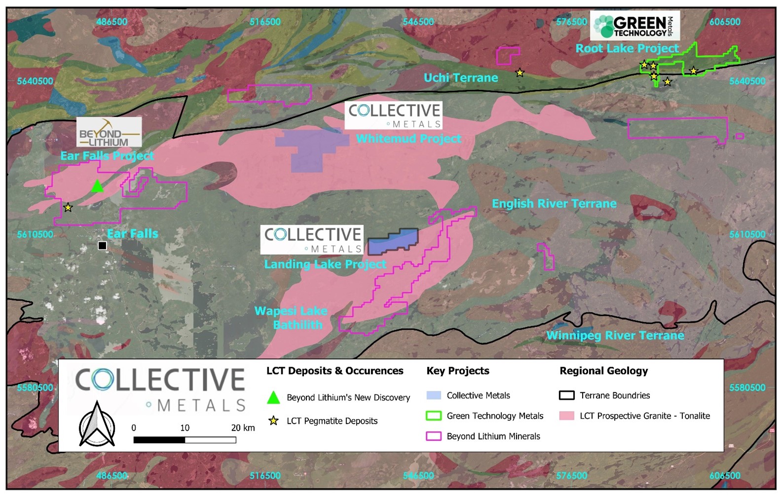 Regional Location of Collective’s Landings Lake Property