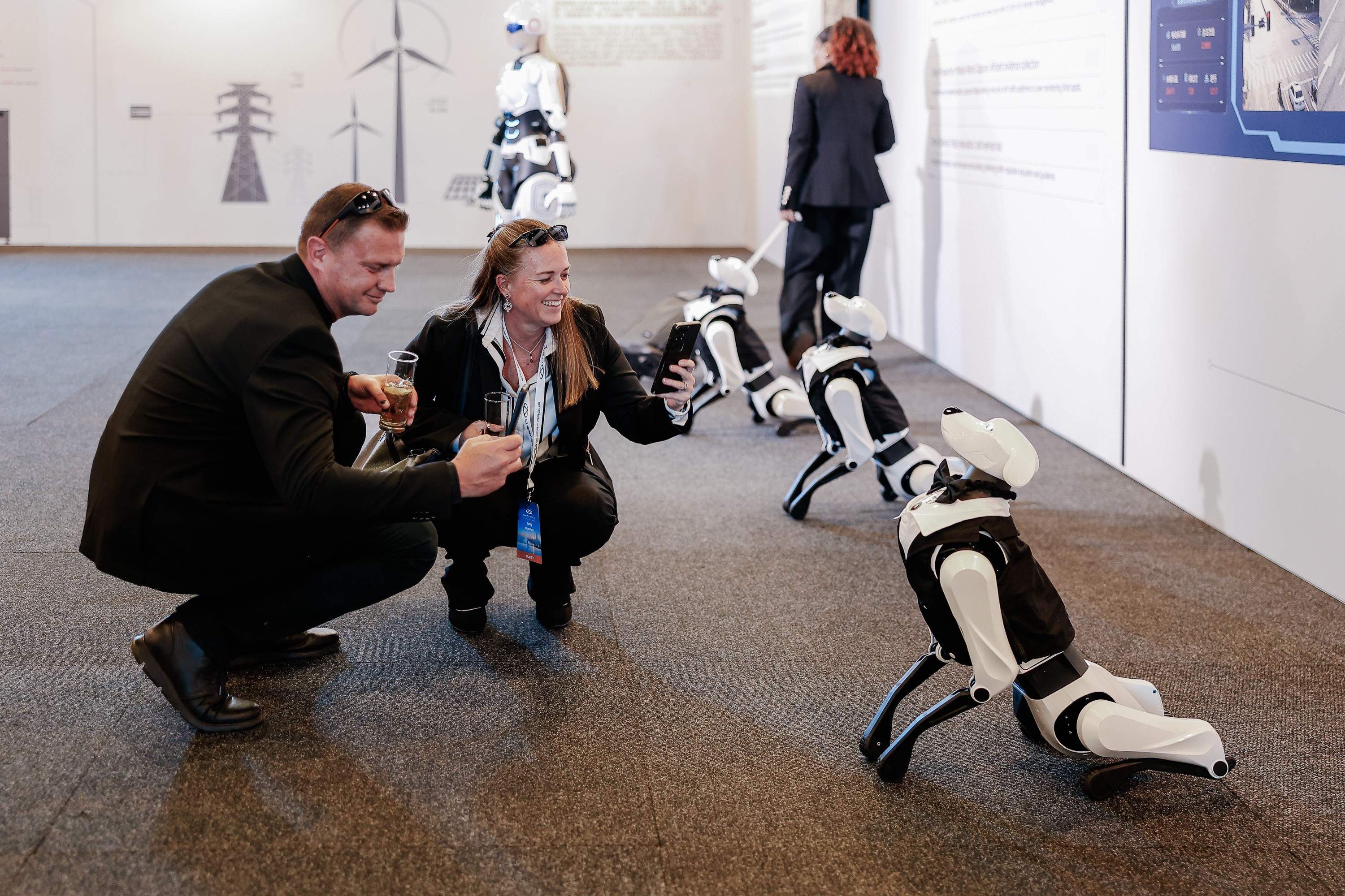 Guests Interact with the Robotic Dog Argos