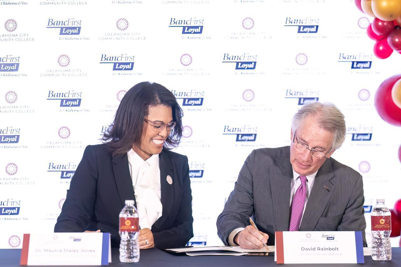 Dr. Mautra Staley Jones, President, OCCC; David Rainbolt, Executive Chairman, BancFirst