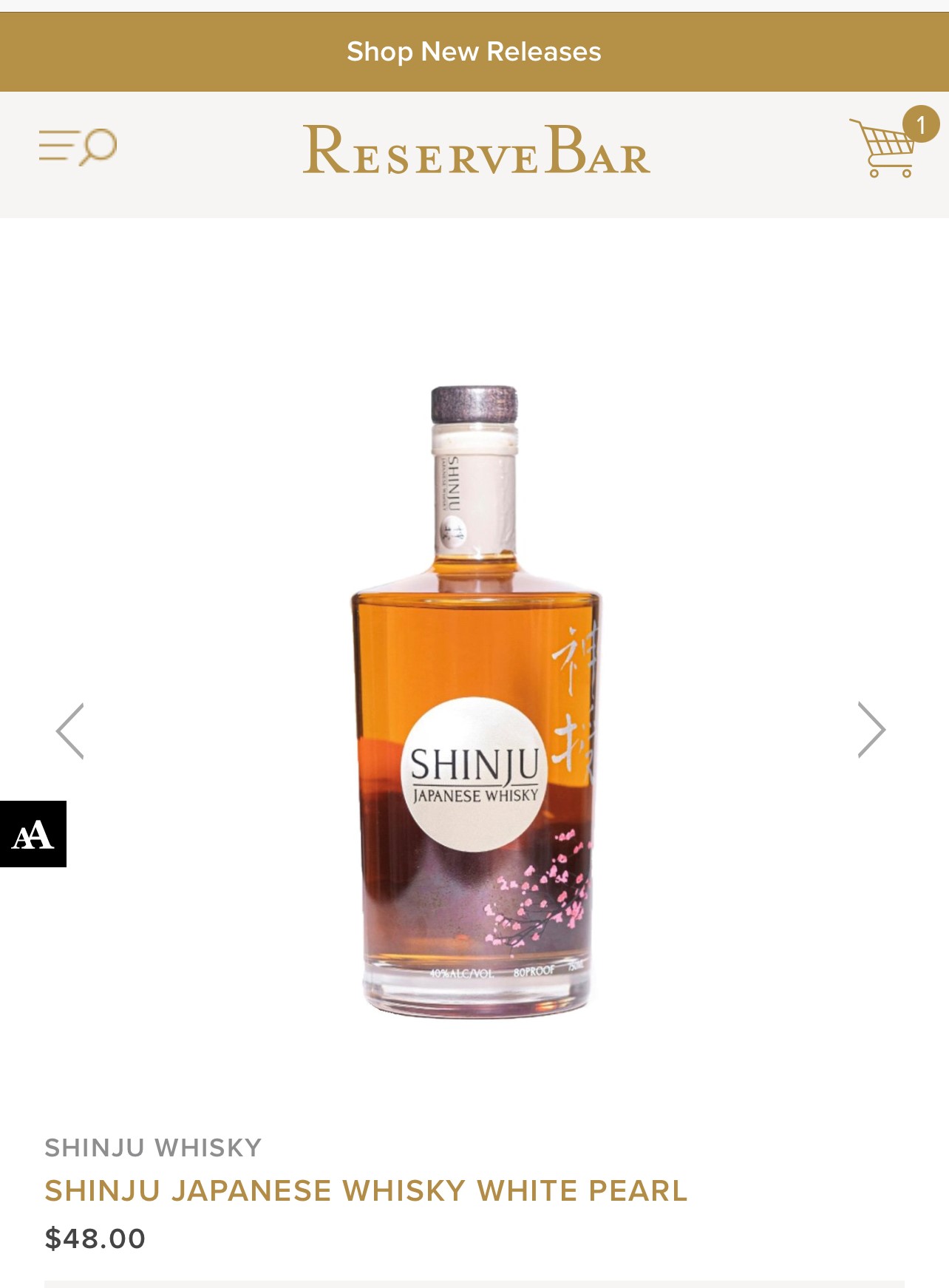 SHINJU JAPANESE WHISKY WHITE PEARL