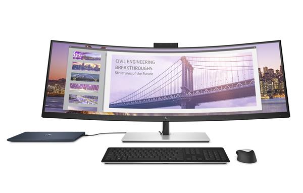 HP S430c Curved Ultrawide Monitor with HP Elite Dragonfly
