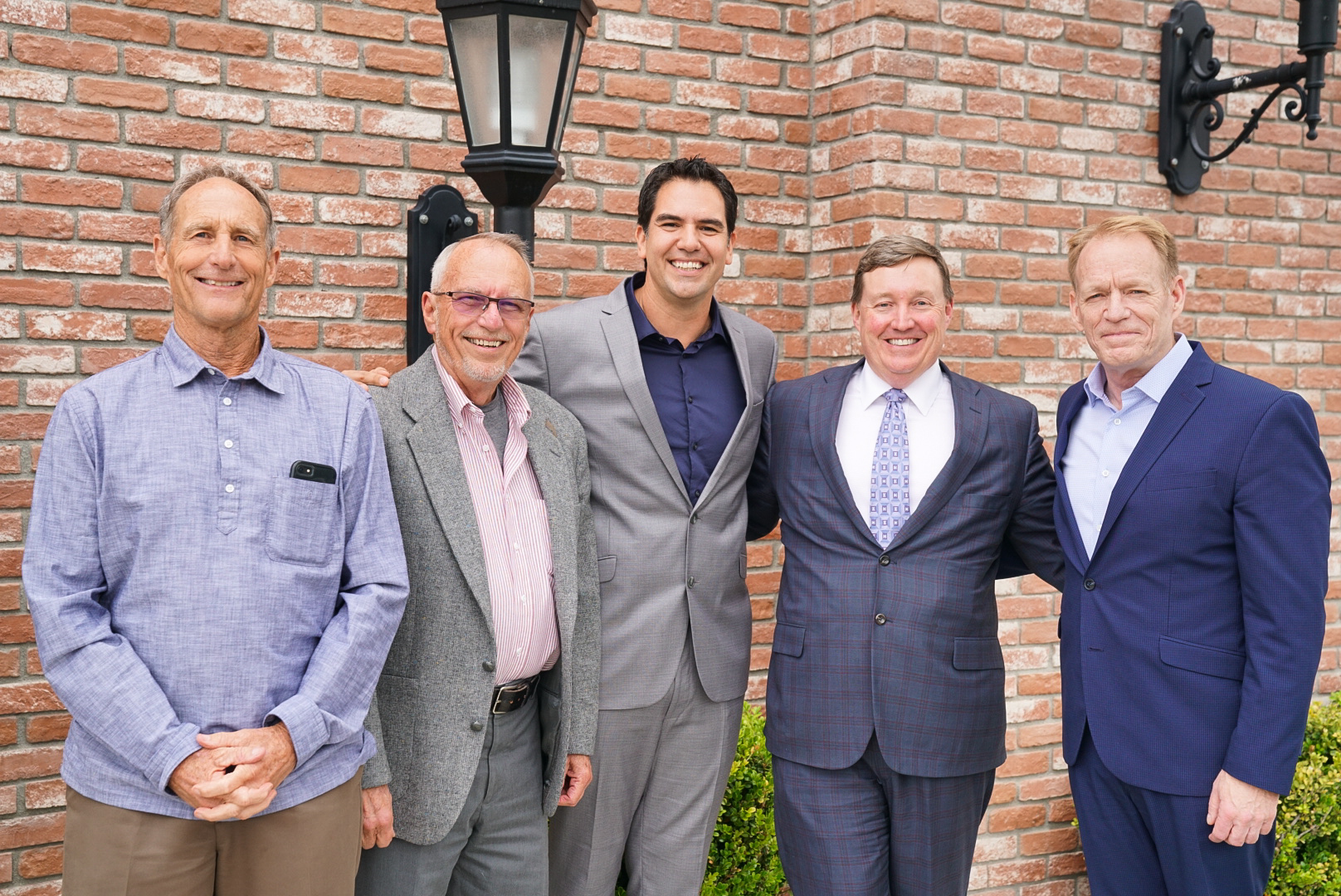 Broker owners from Realty Executives Carlsbad, Realty Experts, and Premiere Properties- Steve Jackson, Joe Cobb, George Piner, and President of First Team Michael Mahon with Vice President of First Team Rich Casto join together to expand services to San Diego county.