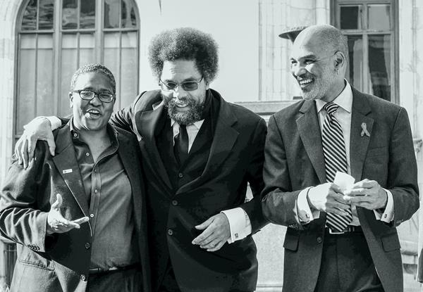 Image from the mini-documentary “The Black Community & AIDS” released by the National AIDS Memorial (L to R: Toni Young, Cornell West, Phill Wilson)