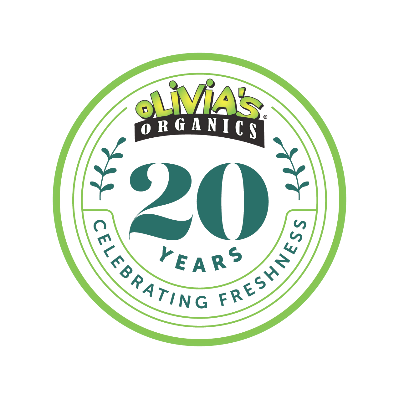 Olivia's Organics 20th Anniversary Seal