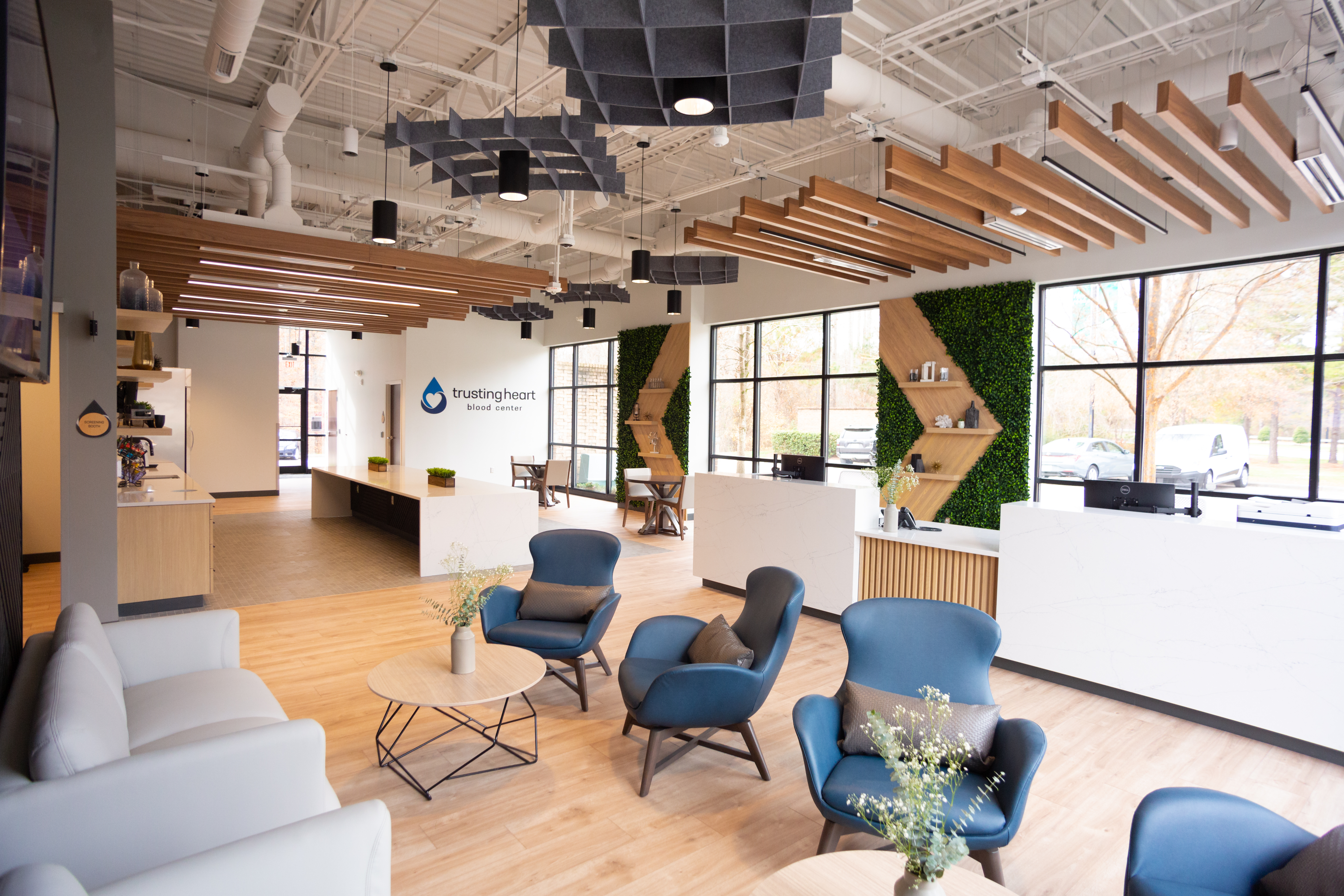 Interior of New Trusting Heart Blood Center – Raleigh, North Carolina