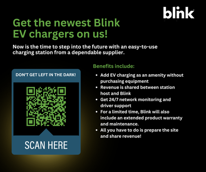 Get the newest Blink EV chargers on us!