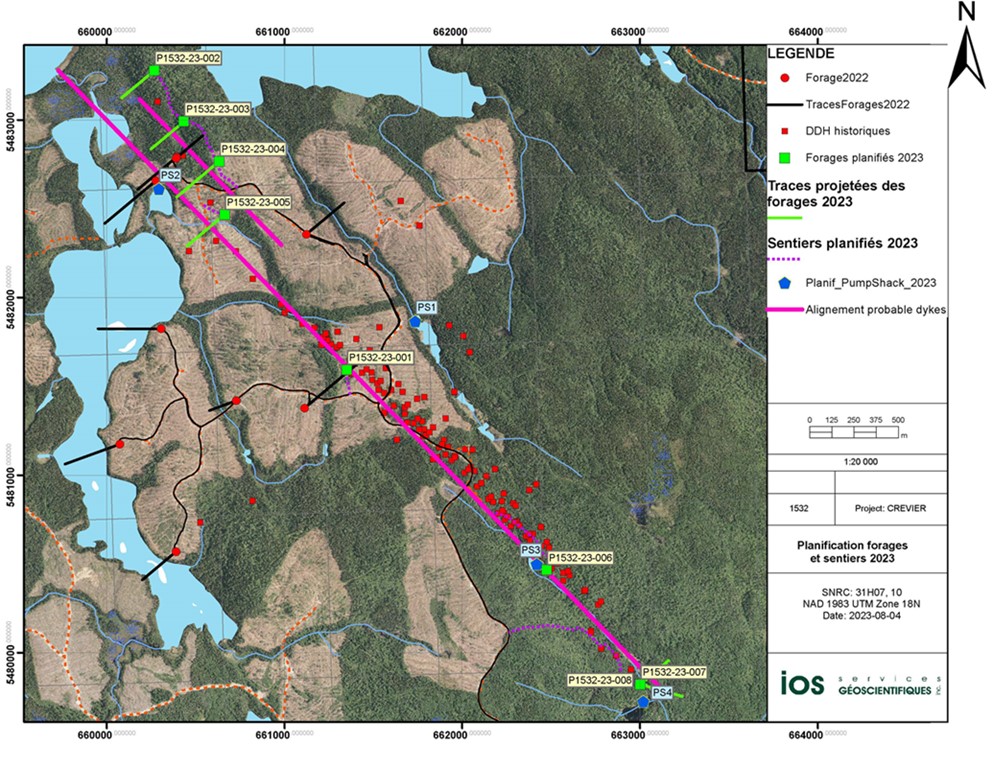 Map of the 2023 drilling campaign